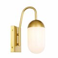 Cling Kace 1 Light Brass & Frosted White Glass Wall Sconce CL2943803